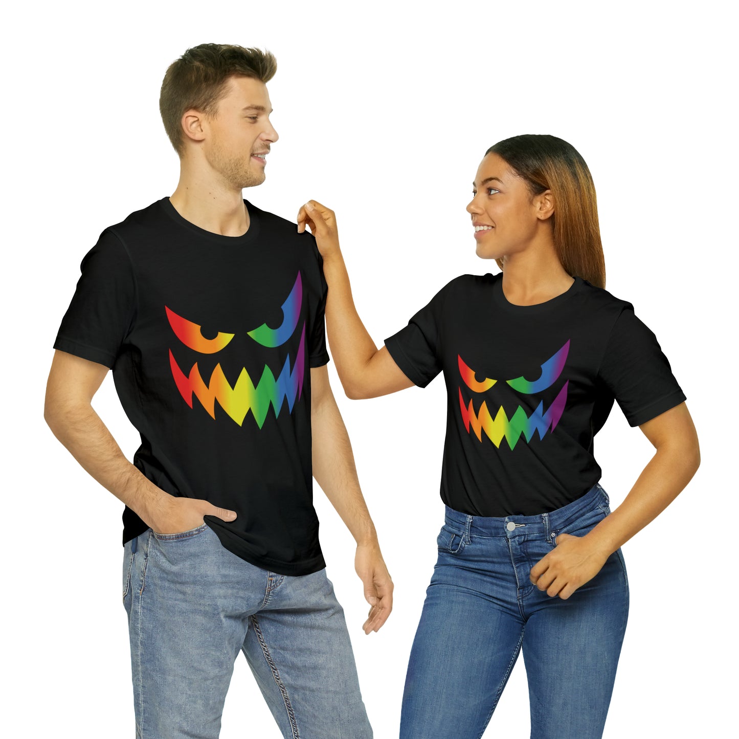 Rainbow Jack-o-Lantern - Halloween 🎃 Tee - Front Design