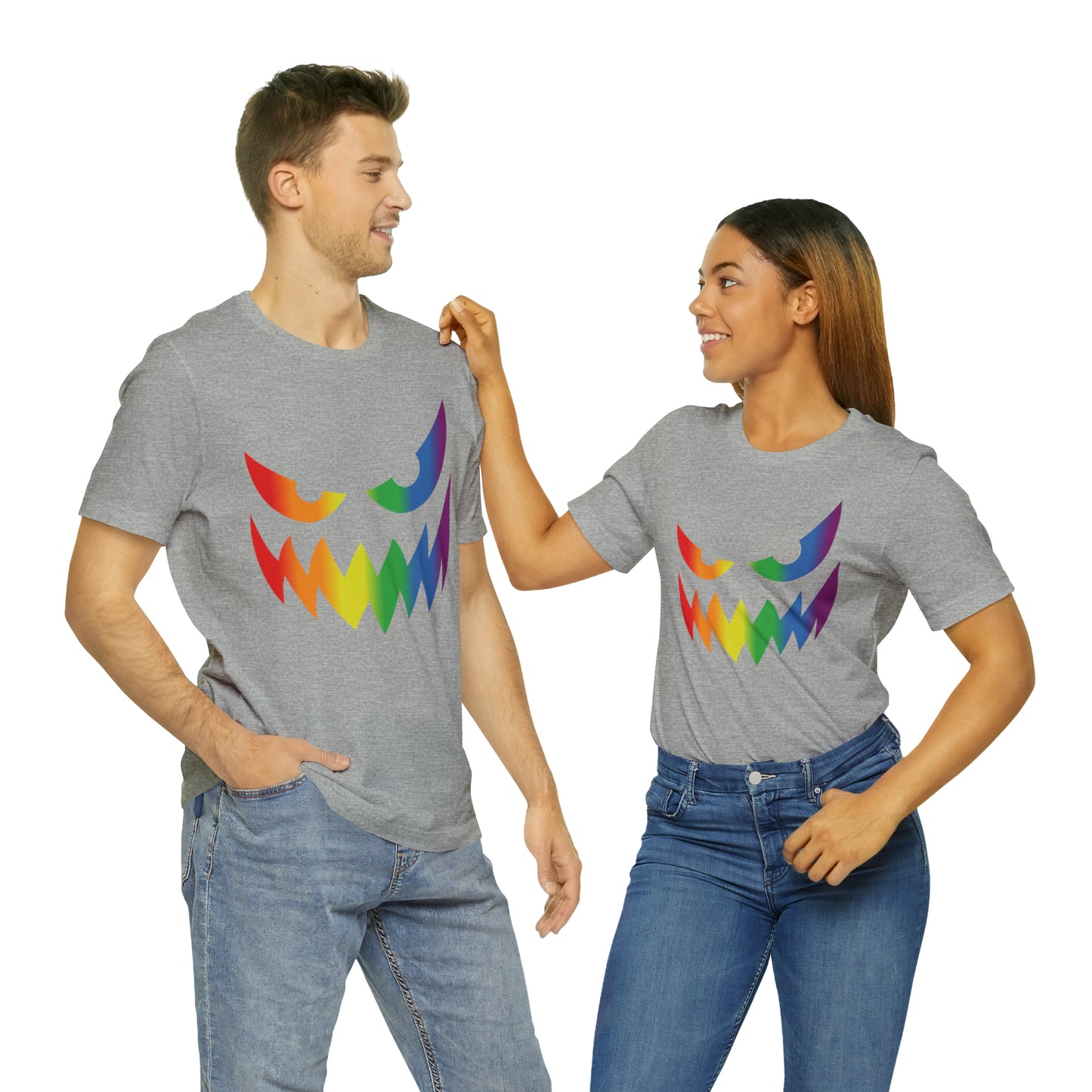 Rainbow Jack-o-Lantern - Halloween 🎃 Tee - Front Design