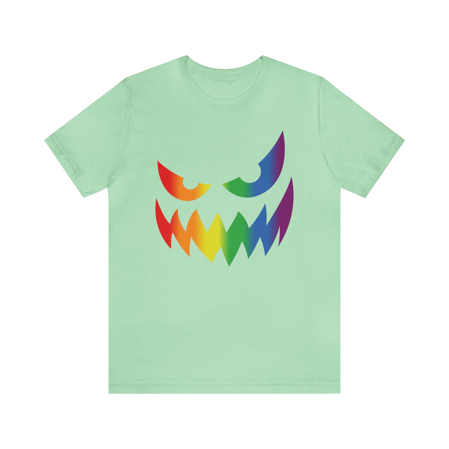 Rainbow Jack-o-Lantern - Halloween 🎃 Tee - Front Design