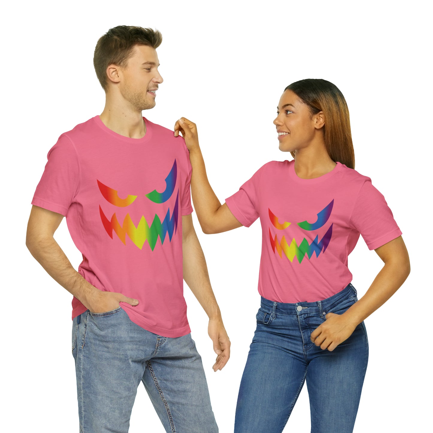Rainbow Jack-o-Lantern - Halloween 🎃 Tee - Front Design