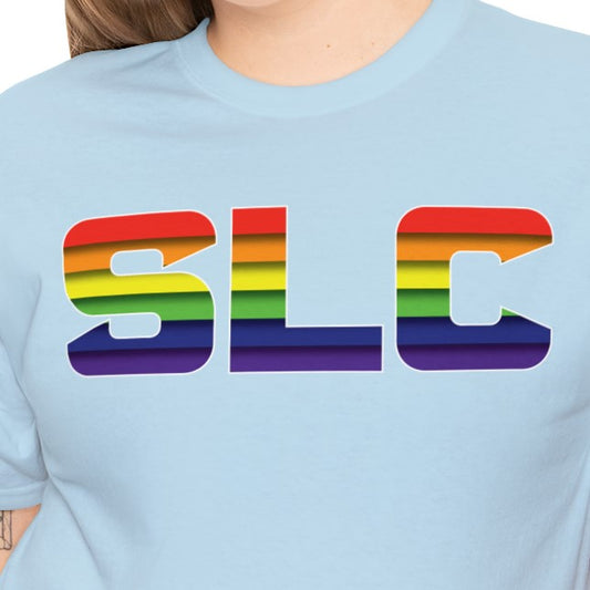 SLC Utah Pride T-Shirt - Horizontal Pride Flag