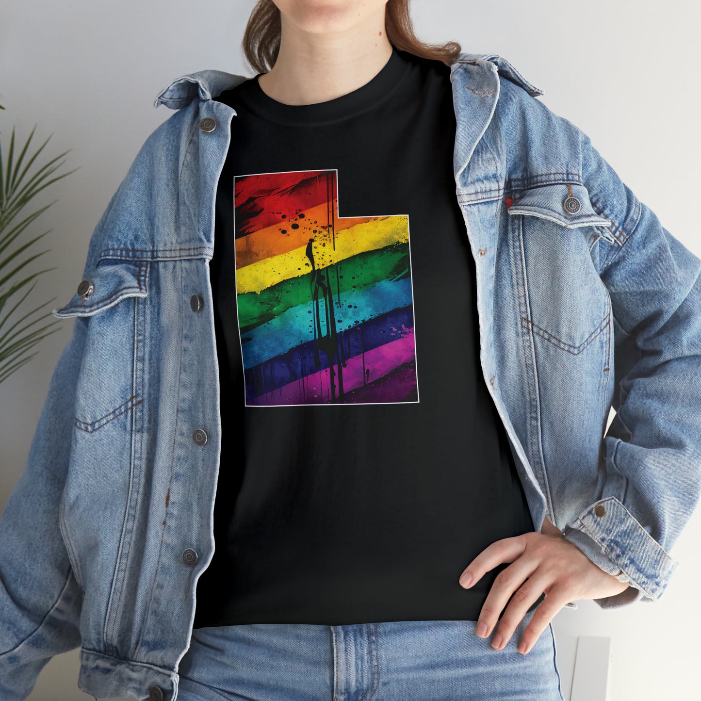 Utah Pride T-Shirt - Painted Rainbow State
