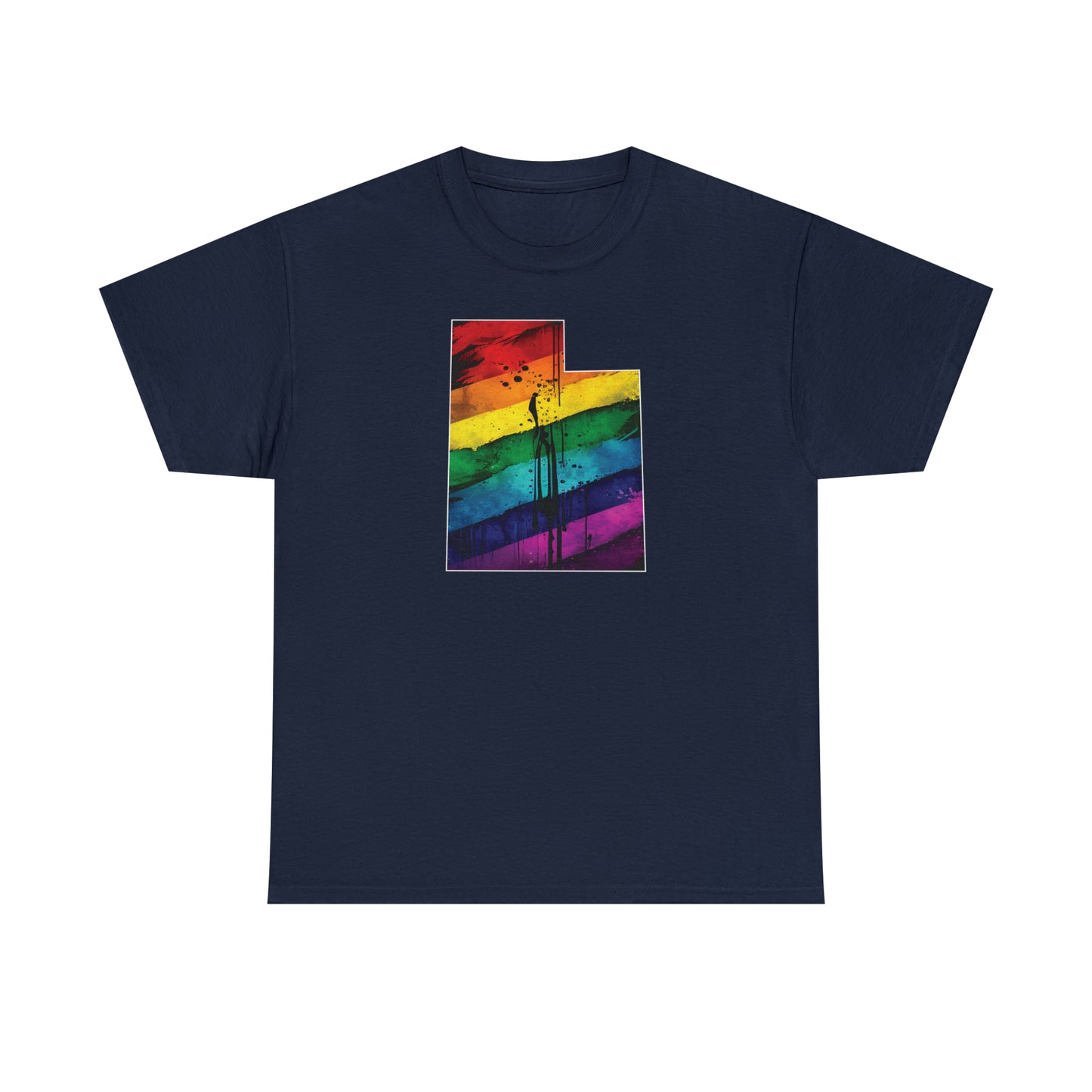 Utah Pride T-Shirt - Painted Rainbow State