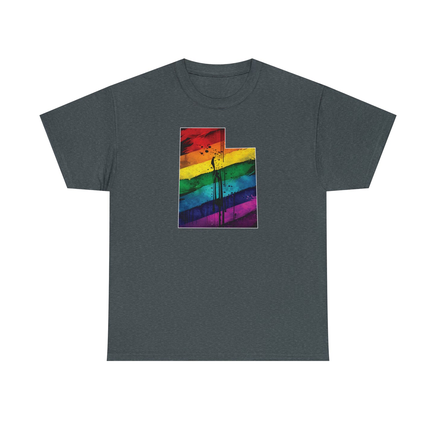 Utah Pride T-Shirt - Painted Rainbow State