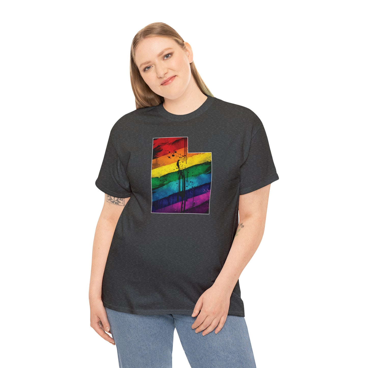 Utah Pride T-Shirt - Painted Rainbow State