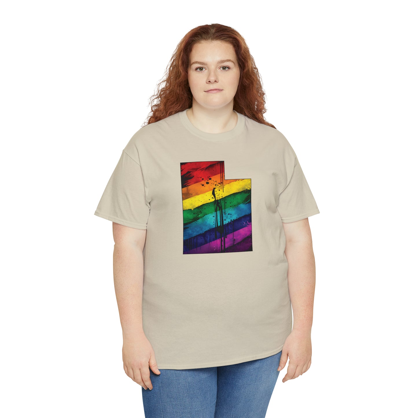 Utah Pride T-Shirt - Painted Rainbow State