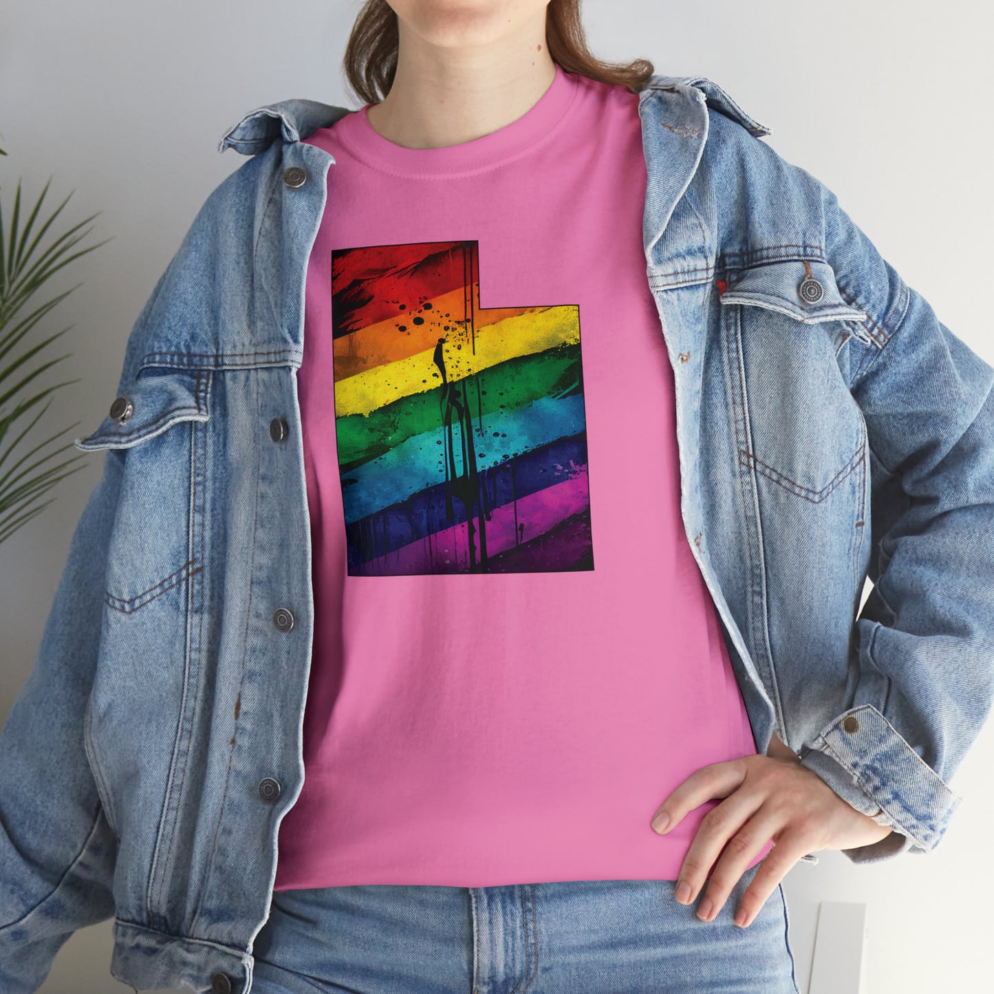 Utah Pride T-Shirt - Painted Rainbow State