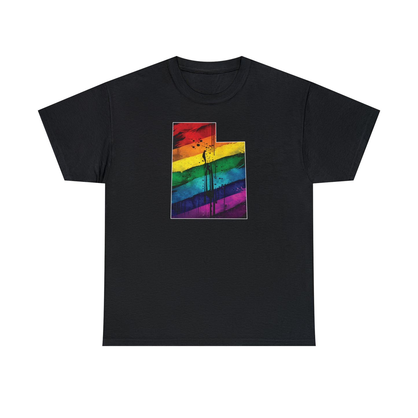 Utah Pride T-Shirt - Painted Rainbow State