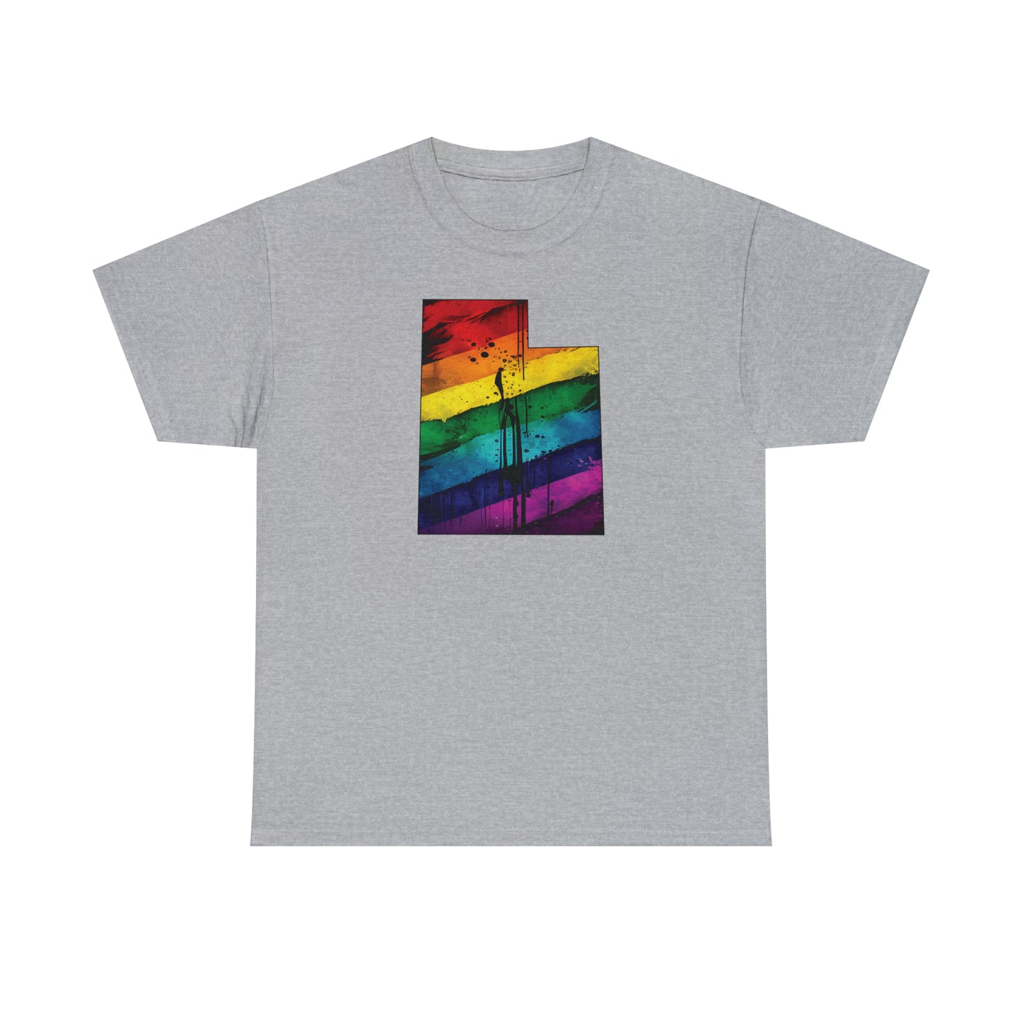 Utah Pride T-Shirt - Painted Rainbow State