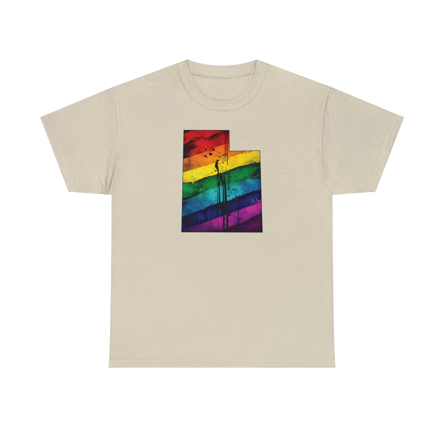 Utah Pride T-Shirt - Painted Rainbow State
