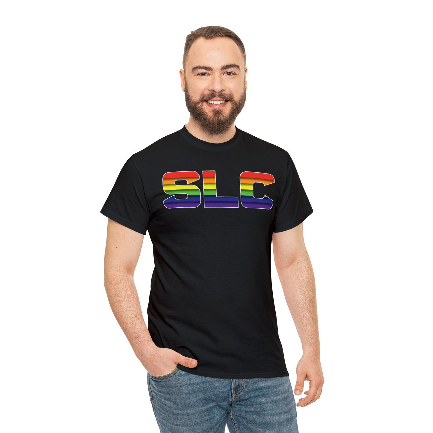 SLC Utah Pride T-Shirt - Horizontal Pride Flag