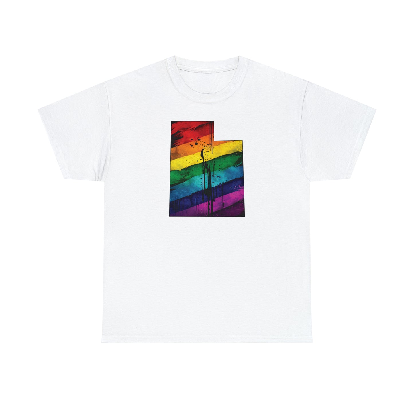 Utah Pride T-Shirt - Painted Rainbow State