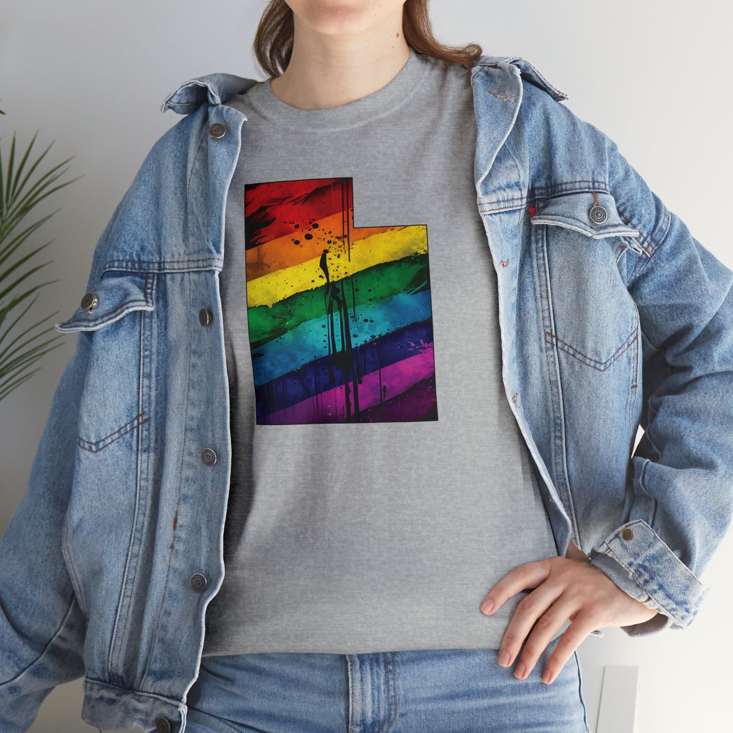 Utah Pride T-Shirt - Painted Rainbow State