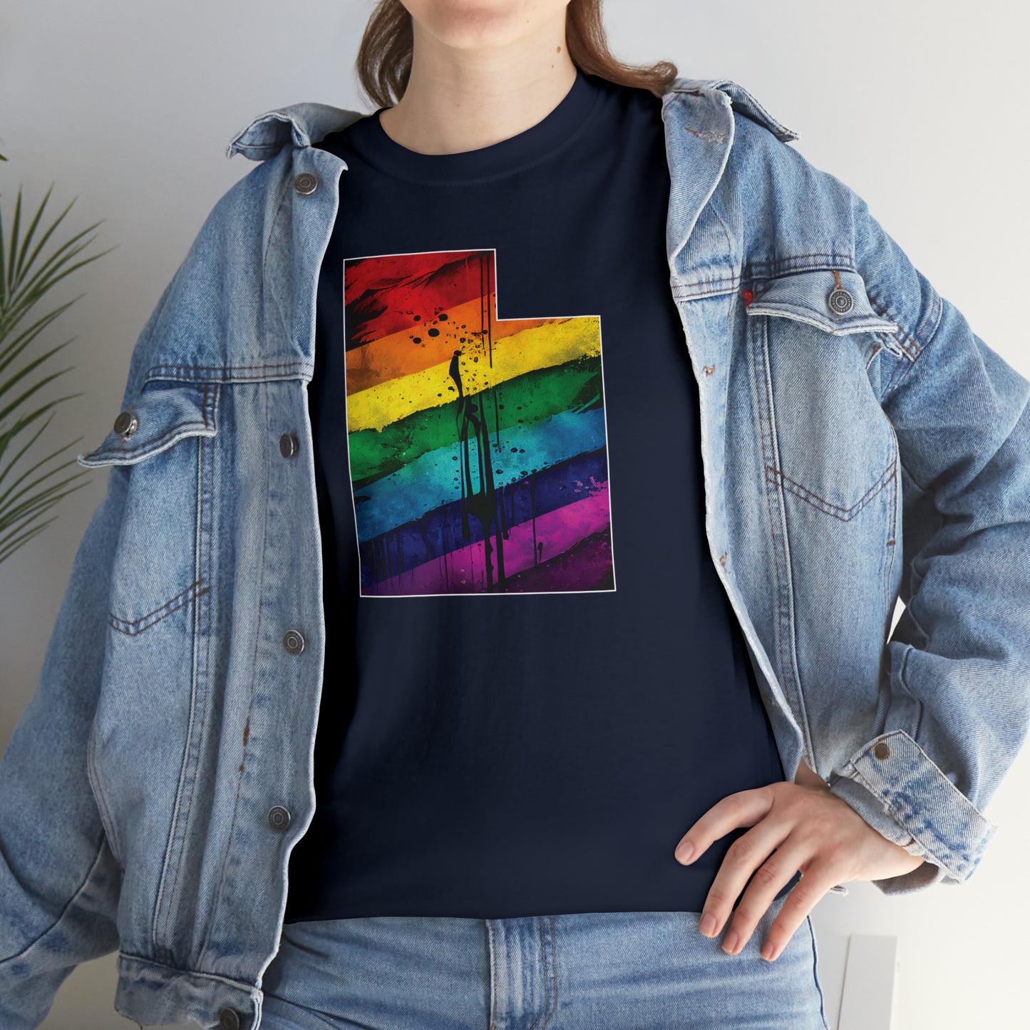 Utah Pride T-Shirt - Painted Rainbow State