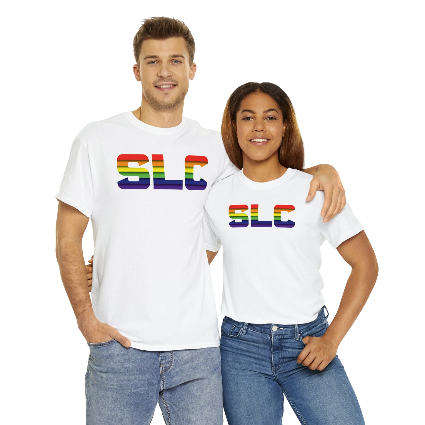 SLC Utah Pride T-Shirt - Horizontal Pride Flag