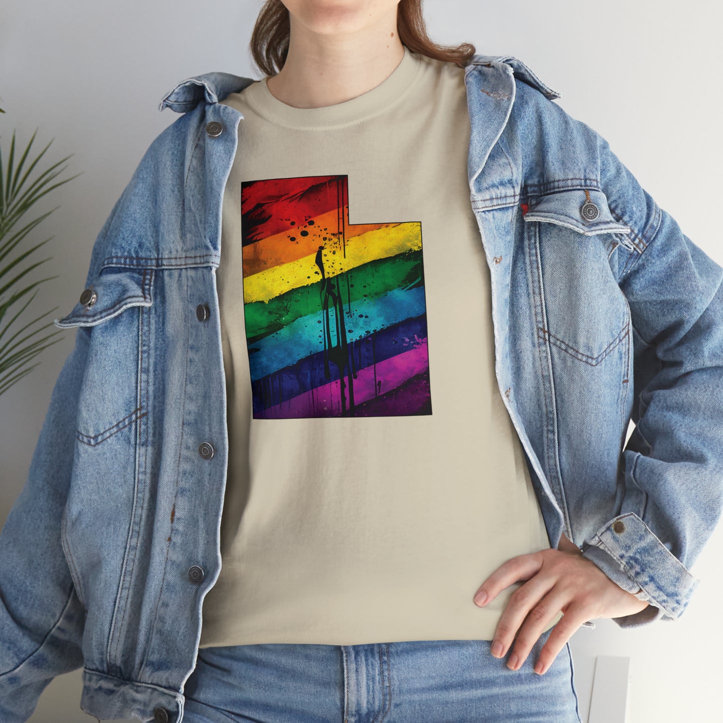 Utah Pride T-Shirt - Painted Rainbow State