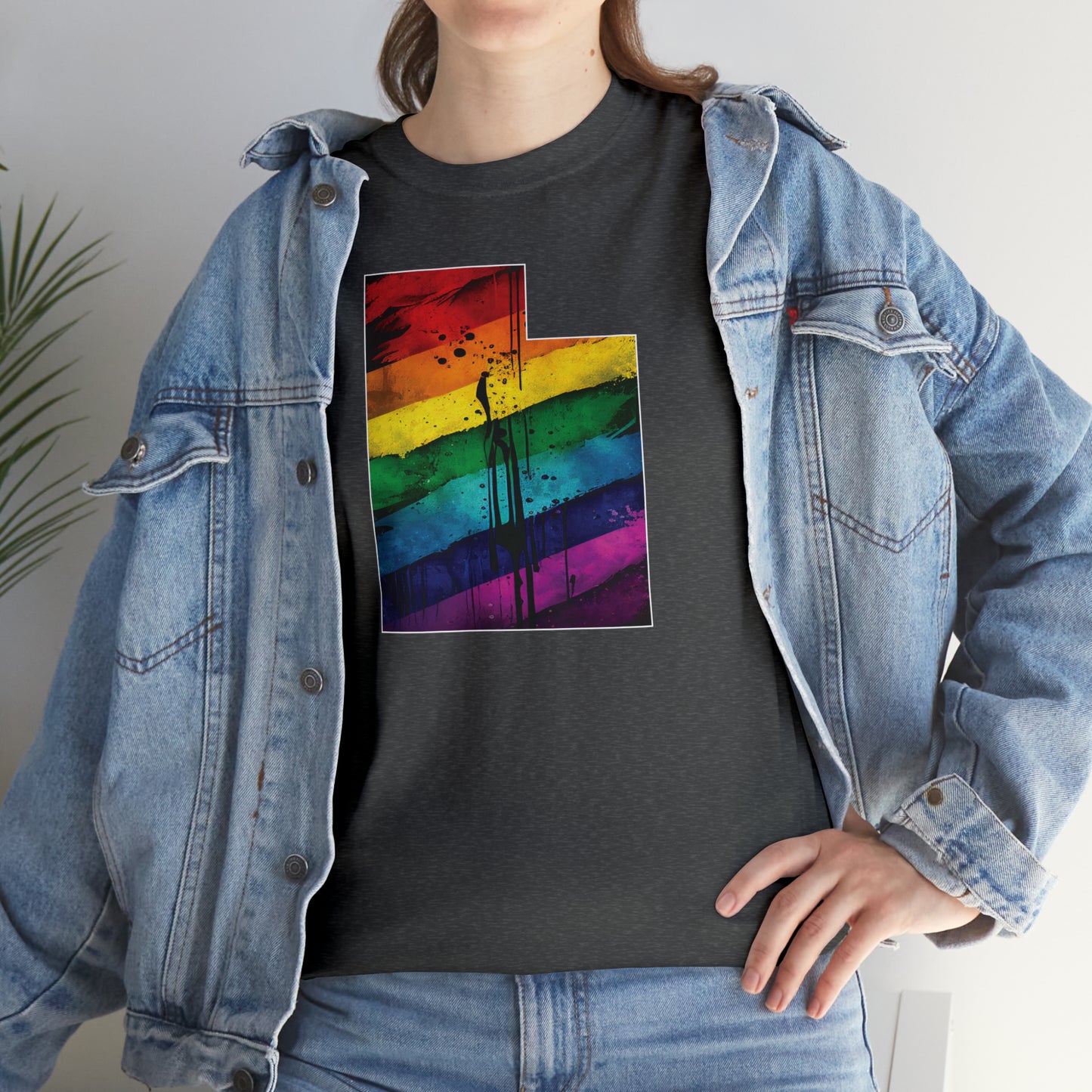 Utah Pride T-Shirt - Painted Rainbow State