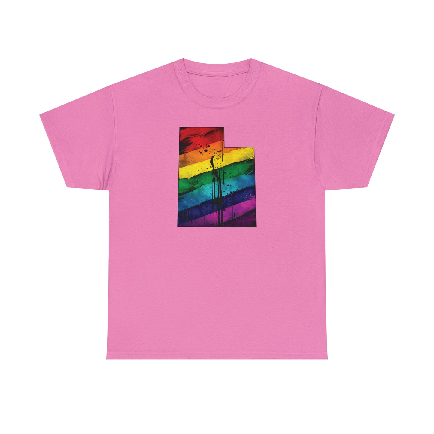 Utah Pride T-Shirt - Painted Rainbow State