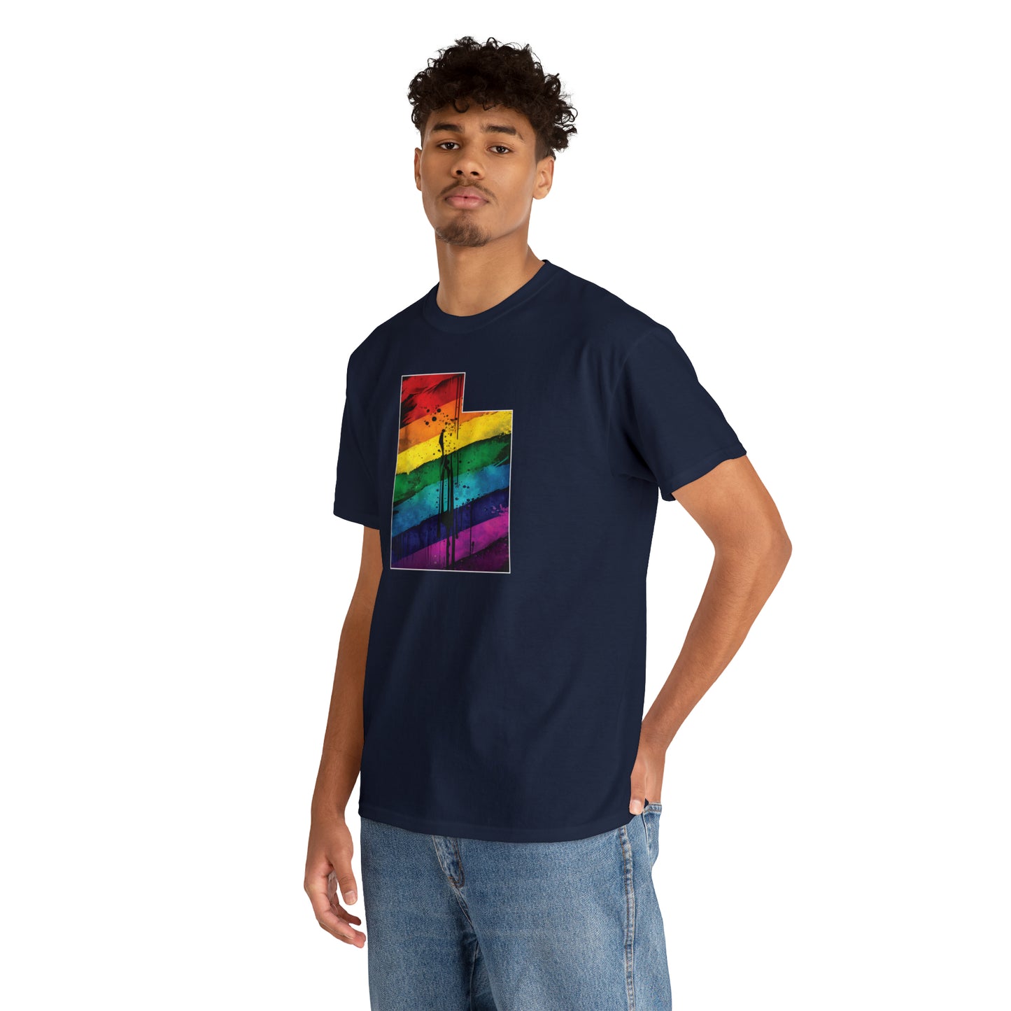 Utah Pride T-Shirt - Painted Rainbow State