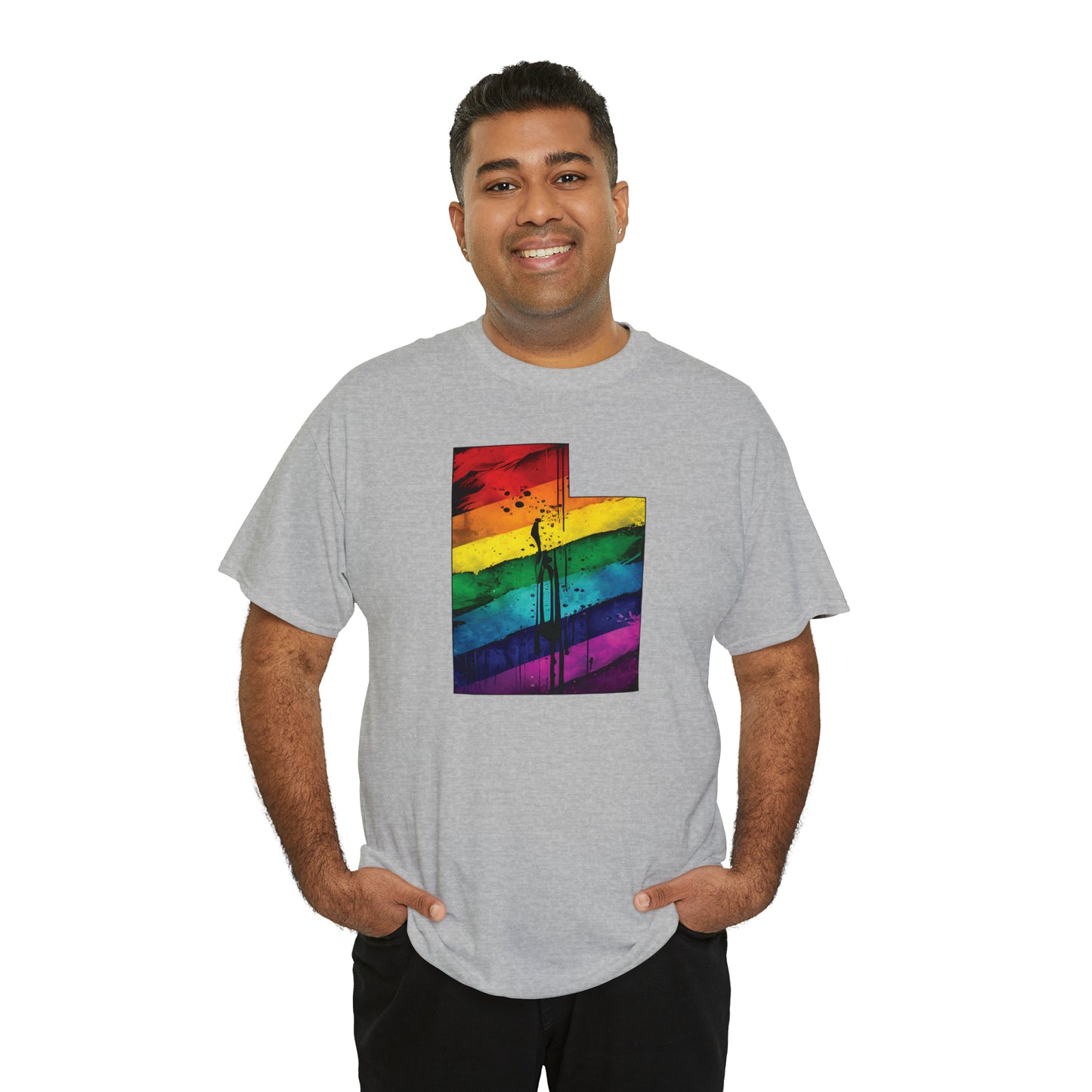 Utah Pride T-Shirt - Painted Rainbow State