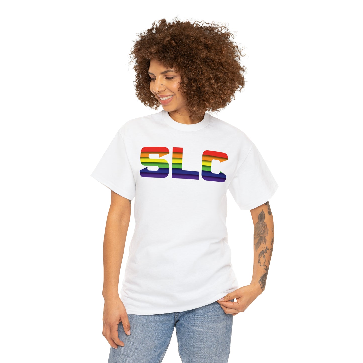SLC Utah Pride T-Shirt - Horizontal Pride Flag