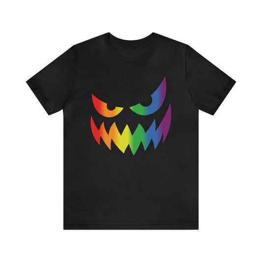 Rainbow Jack-o-Lantern - Halloween 🎃 Tee - Front Design