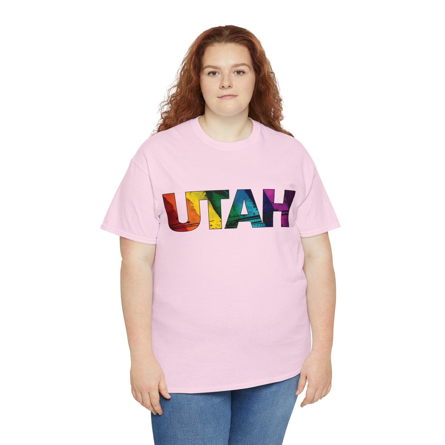 Utah Pride T-Shirt - Diagonal Rainbow Paint