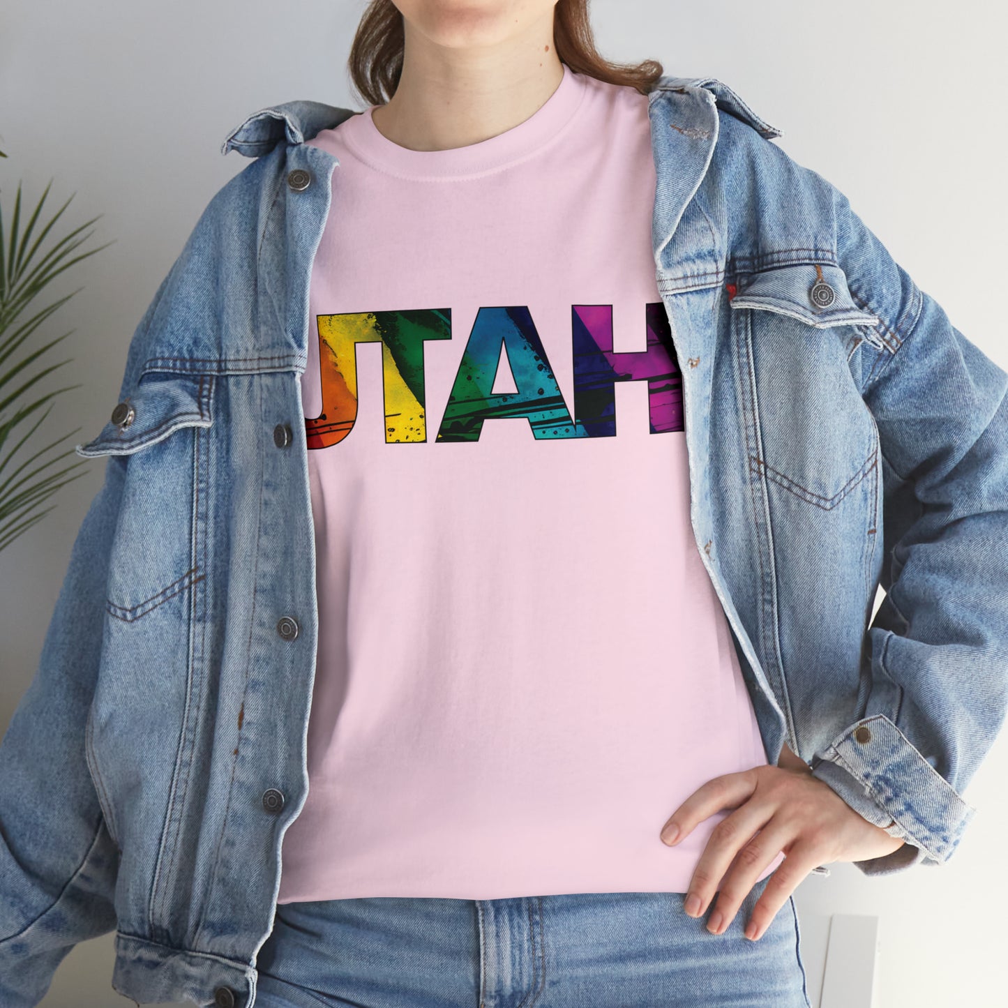 Utah Pride T-Shirt - Diagonal Rainbow Paint