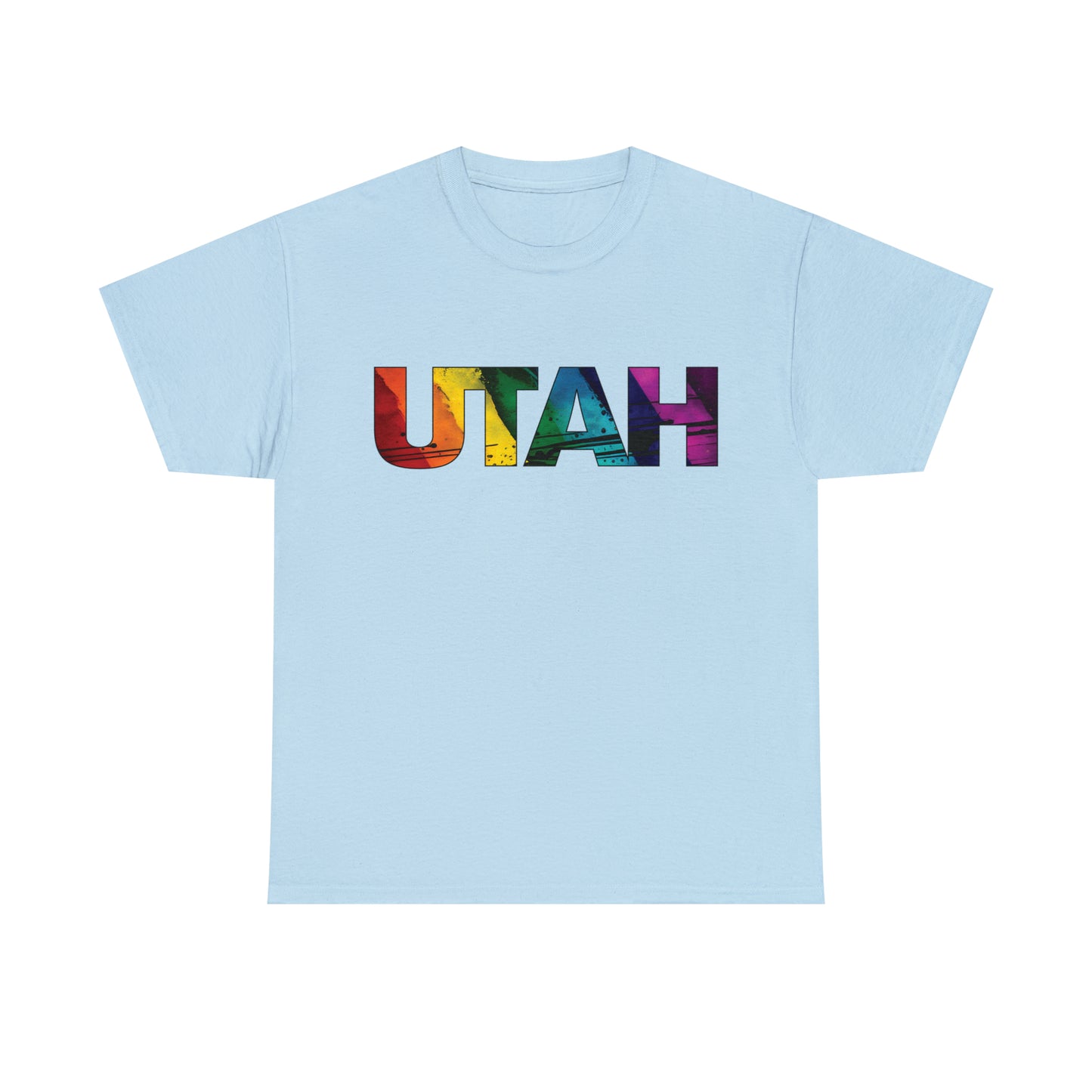 Utah Pride T-Shirt - Diagonal Rainbow Paint