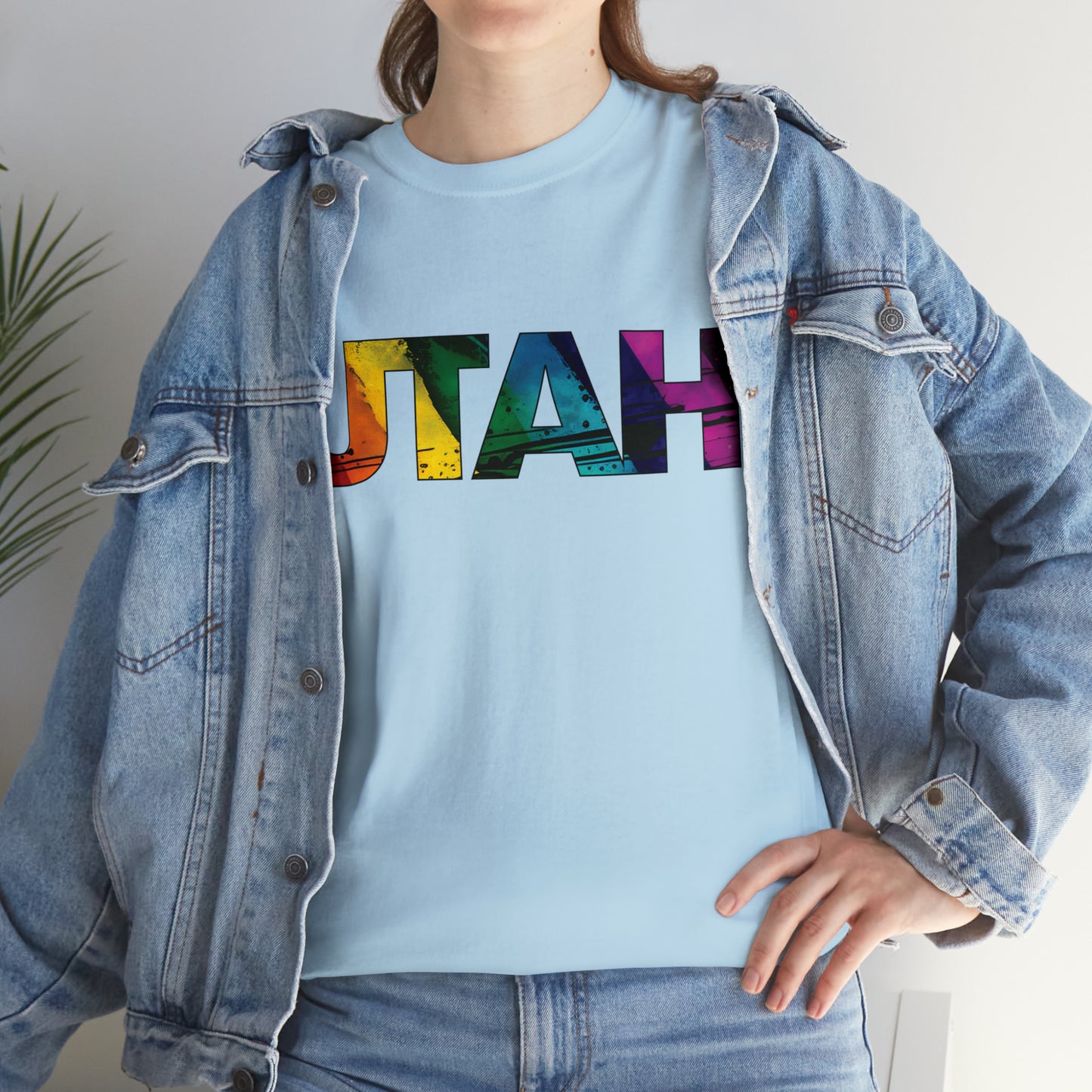 Utah Pride T-Shirt - Diagonal Rainbow Paint